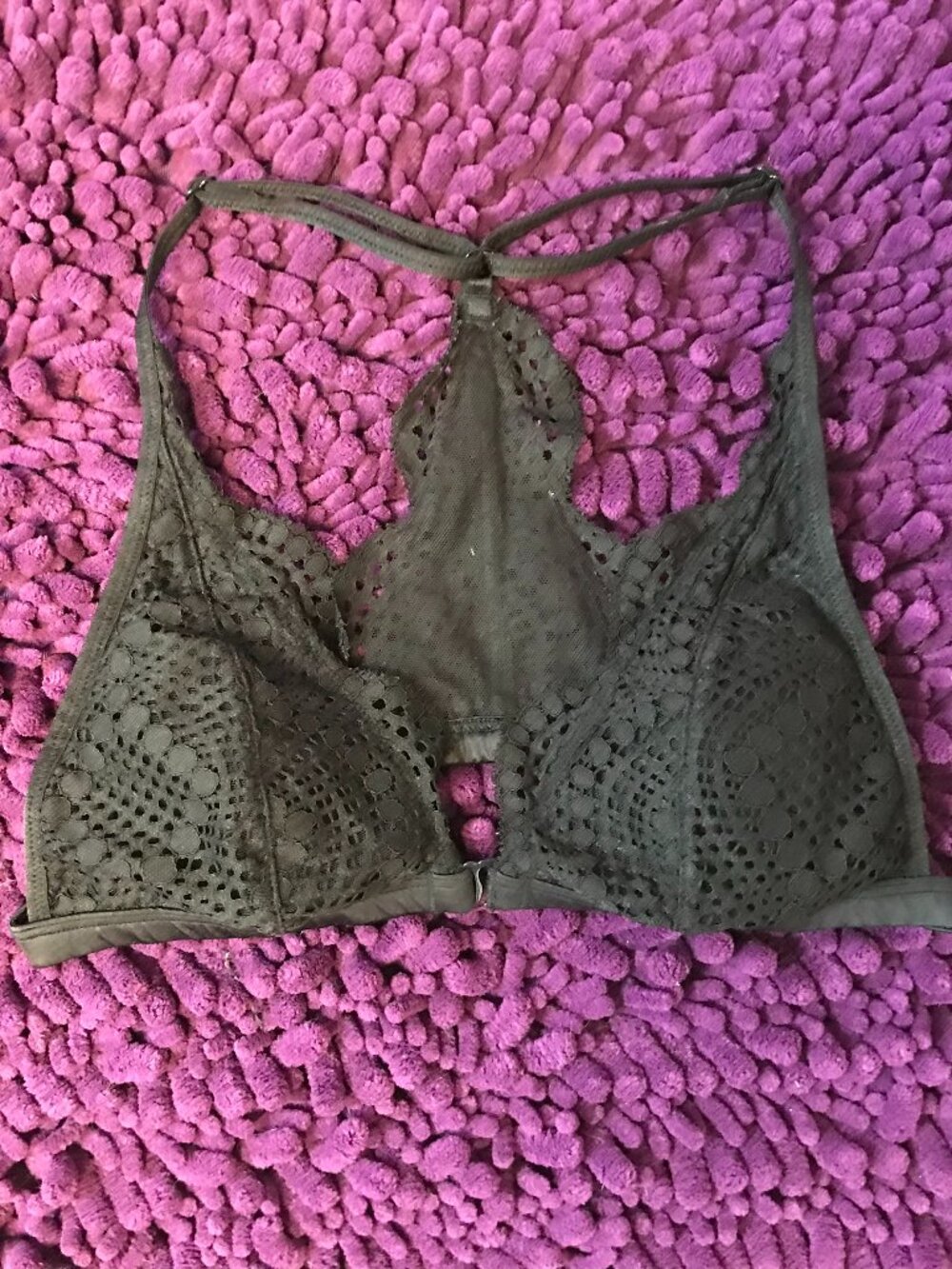 Victoria's Secret bralette racerback bra lace lacey in black size medium VS.